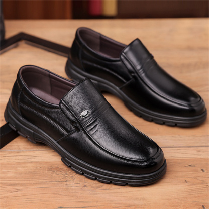 Men's Genuine Leather Fashion Casual Business Loafers-MENSZONES