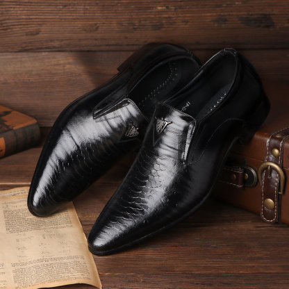 Men's genuine leather non-slip casual business shoes-MENSZONES