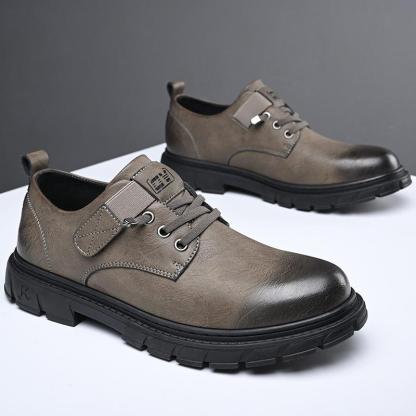 Men's stylish genuine leather non-slip waterproof casual shoes-MENSZONES