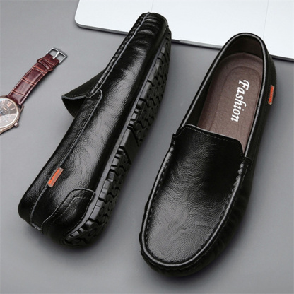 Genuine leather comfortable and casual slip-on loafers
