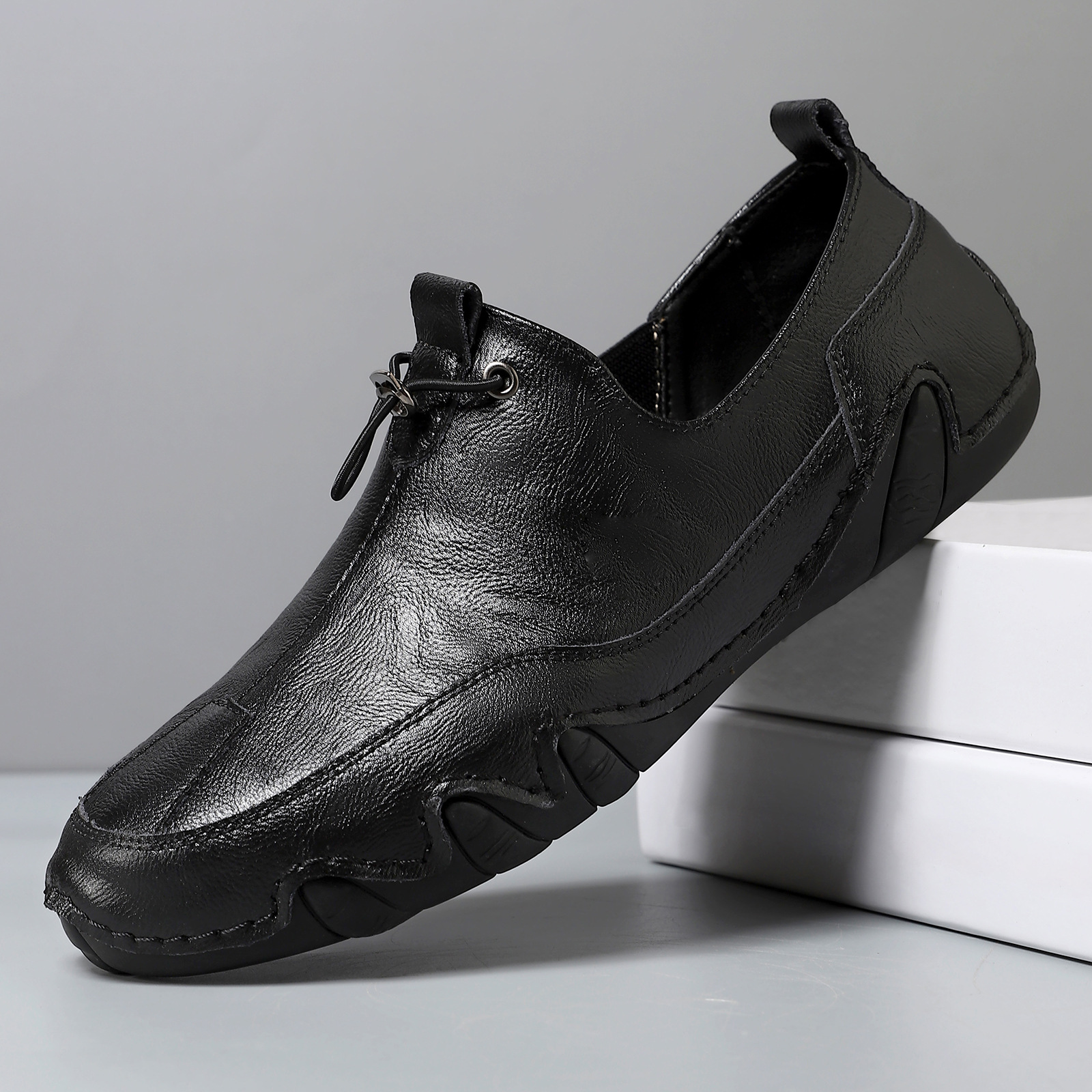 Men's genuine leather non-slip soft sole casual loafers