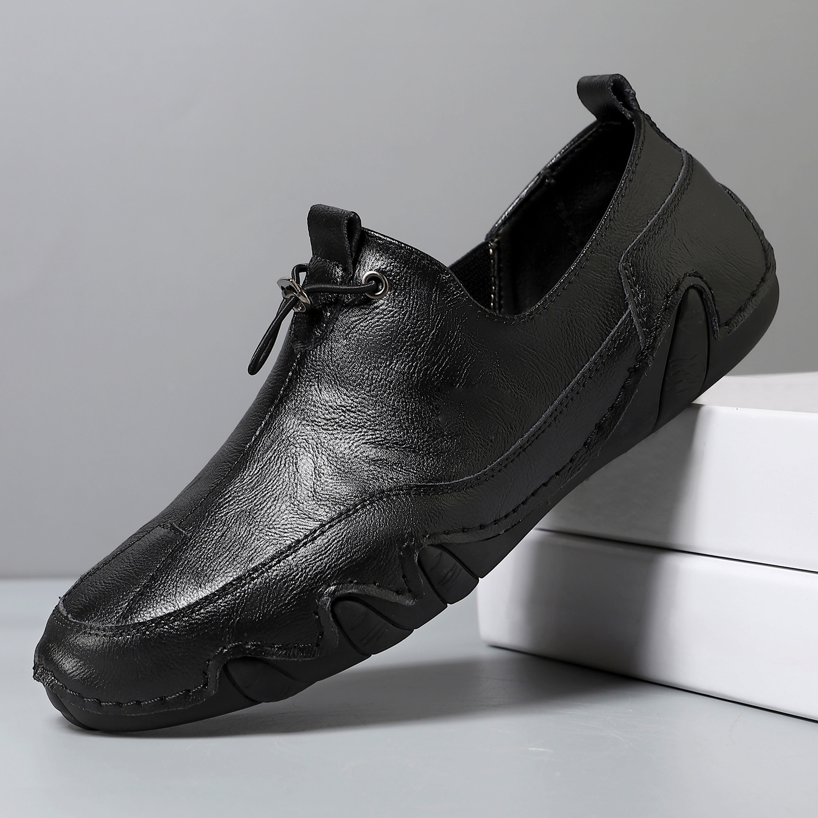 Men's genuine leather non-slip soft sole casual loafers