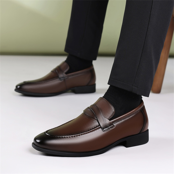 Men’s Genuine Leather Loafers | Slip-On Business Casual Shoes