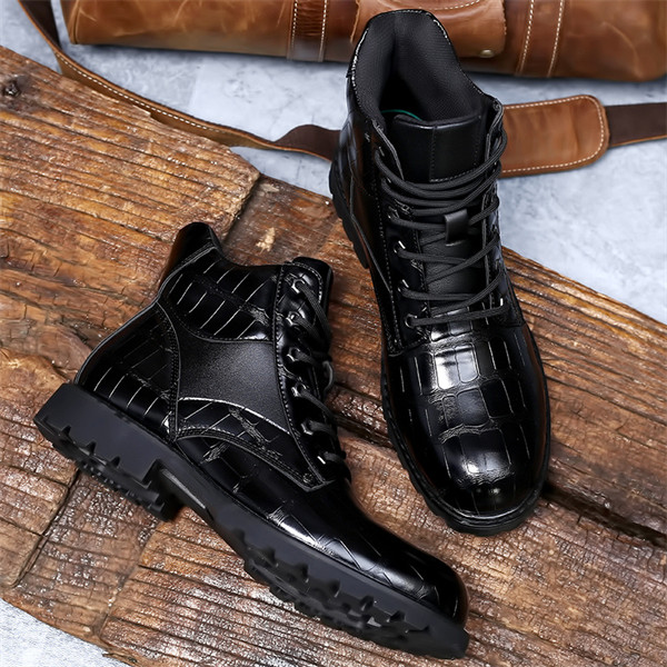 Men's genuine leather waterproof and non-slip retro casual martin boots-MENSZONES