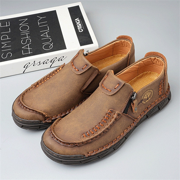 Men’s Genuine Leather Loafers | Slip-On Business Casual Shoes