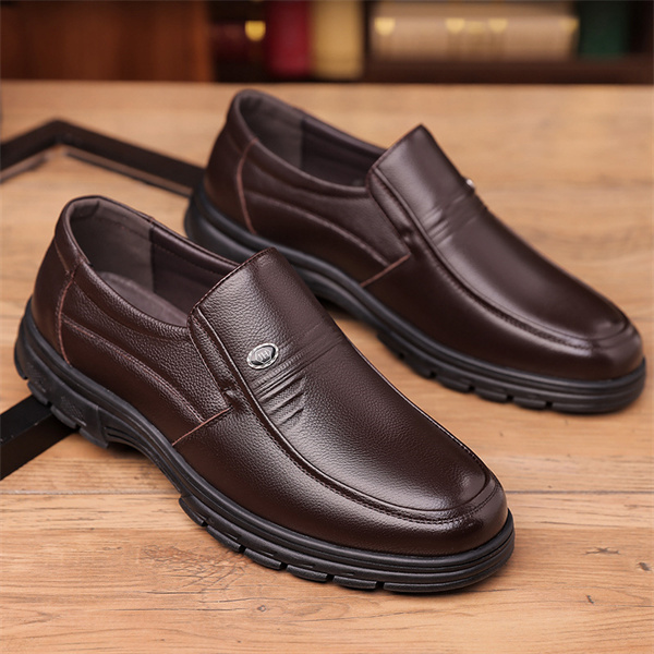 Men's Genuine Leather Fashion Casual Business Loafers-MENSZONES