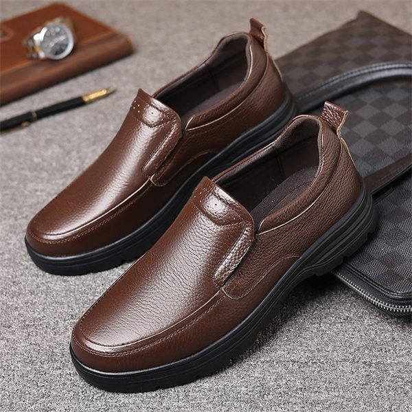 Men’s Genuine Leather Loafers | Slip-On Business Casual Shoes