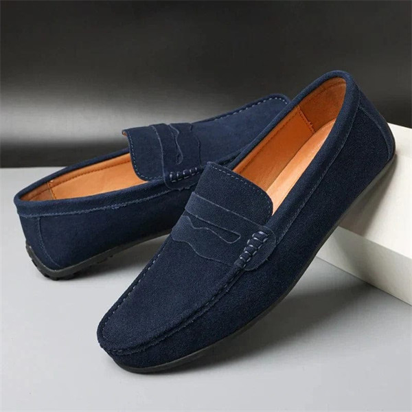 Men's suede lightweight soft-soled casual loafers-MENSZONES