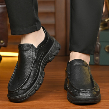 Men's genuine leather soft sole non-slip waterproof casual loafers
