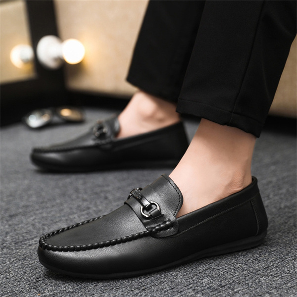 Men's leather comfortable casual slip-on loafers