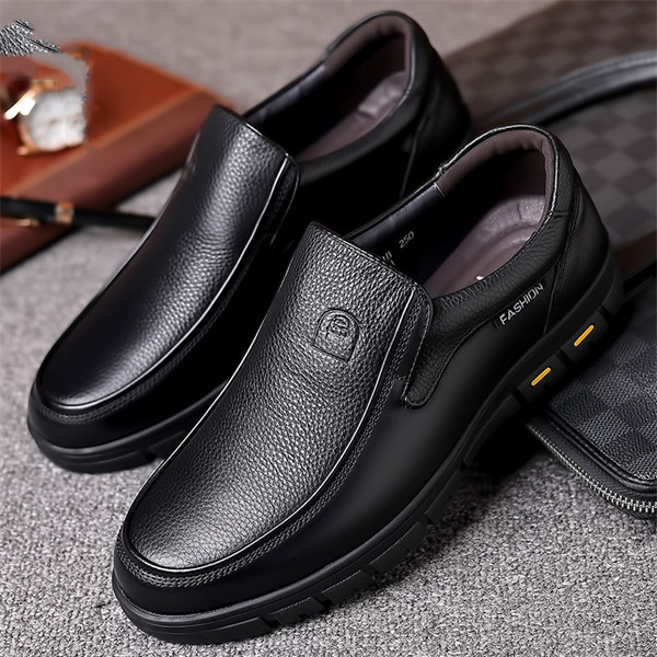 Men’s Genuine Leather Loafers | Slip-On Business Casual Shoes
