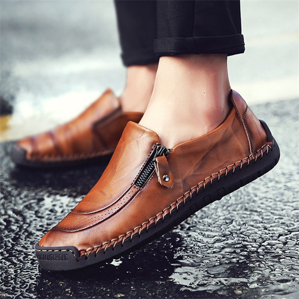 Men's Waterproof Handmade Side Zipper Casual Comfort Loafers