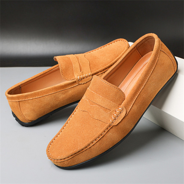 Men's suede lightweight soft-soled casual loafers-MENSZONES