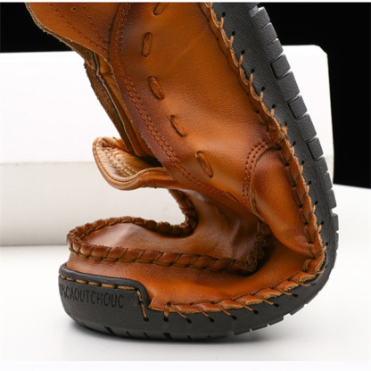 Men's genuine leather handmade soft-soled non-slip casual loafers