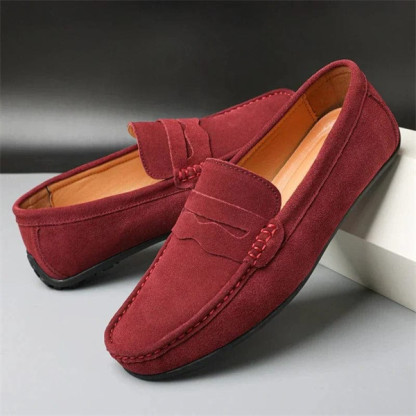 Men's suede lightweight soft-soled casual loafers-MENSZONES