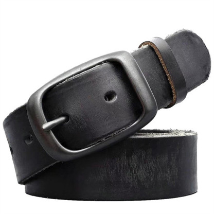 Handcrafted Full Grain Leather Belt: Vintage Style 1.5" Wide Thickened, Men's Belt