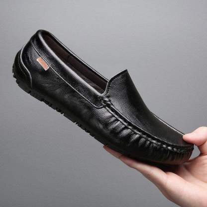 Genuine leather comfortable and casual slip-on loafers
