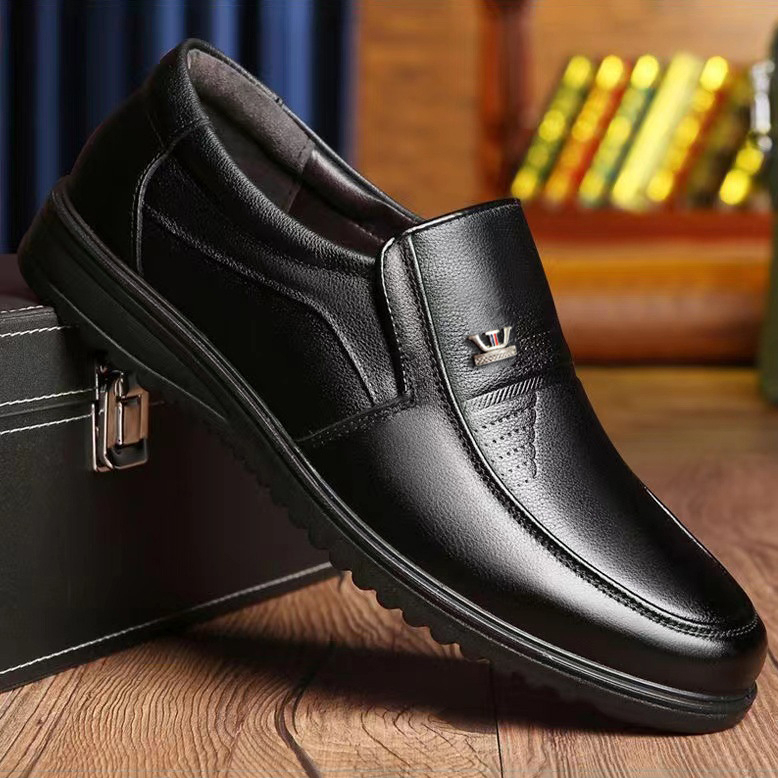 Men's genuine leather non-slip soft sole casual business shoes-MENSZONES