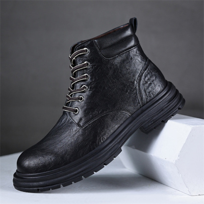 Men's Genuine Leather Waterproof Non-slip Casual Chukka Boots-MENSZONES