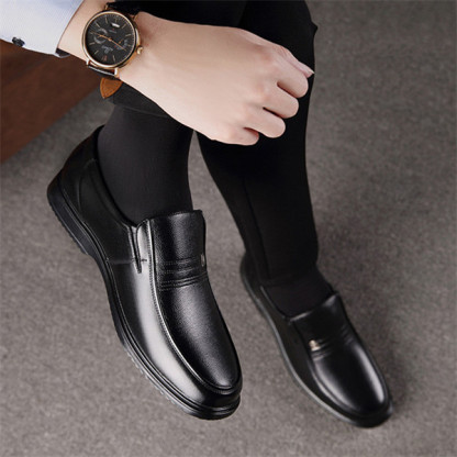 Men's leather soft sole comfortable casual loafers-MENSZONES