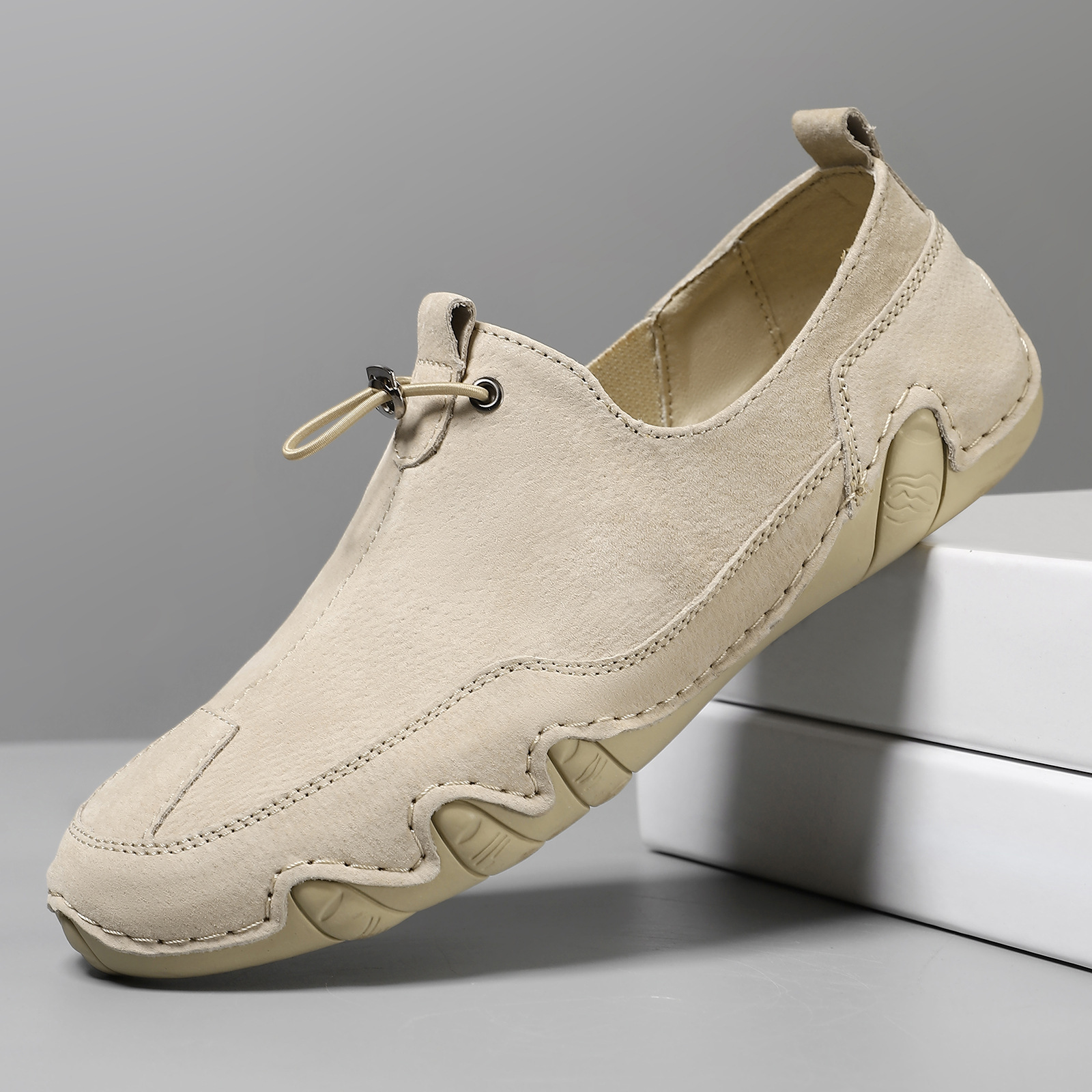 Men's genuine leather non-slip soft sole casual loafers