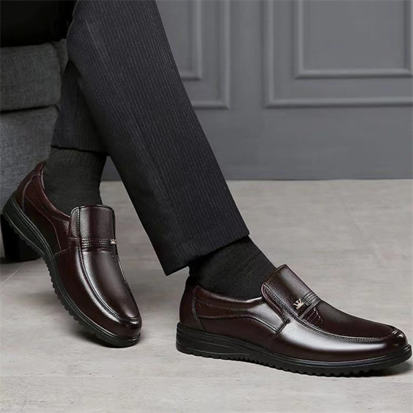 Men's genuine leather non-slip soft sole casual business shoes-MENSZONES