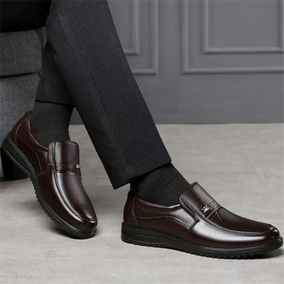 Men's genuine leather non-slip soft sole casual business shoes-MENSZONES
