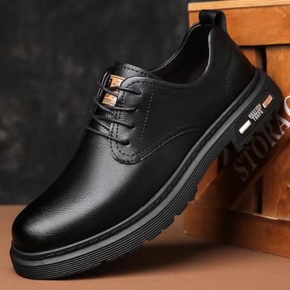 Men's stylish genuine leather non-slip waterproof martin shoes-MENSZONES