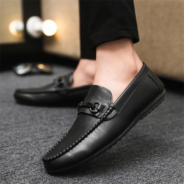Men's leather comfortable casual slip-on loafers