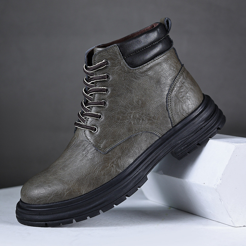 Men's Genuine Leather Waterproof Non-slip Casual Chukka Boots-MENSZONES