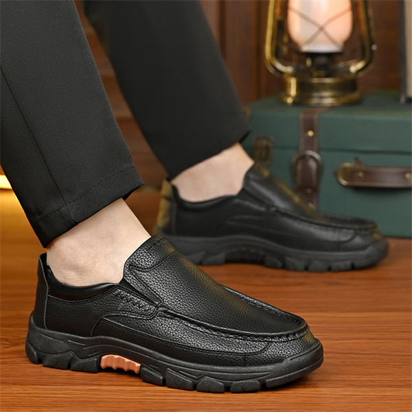 Men's genuine leather soft sole non-slip waterproof casual loafers