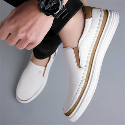 Men's genuine leather soft sole non-slip lightweight casual loafers