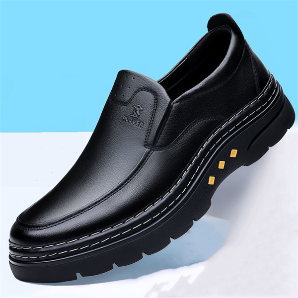 Men's genuine leather non-slip soft insole arch support casual loafers-MENSZONES