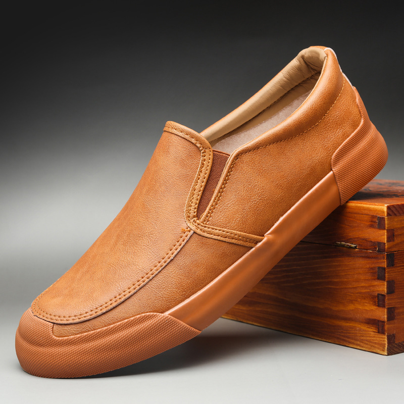 Men's genuine leather soft sole lightweight loafers-MENSZONES
