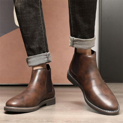 Men's genuine leather non-slip comfortable Chelsea shoes-MENSZONES