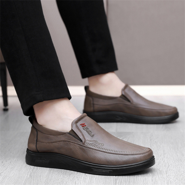 Men's Genuine Leather Soft Insole Casual Comfort Leather Slip-On Loafers