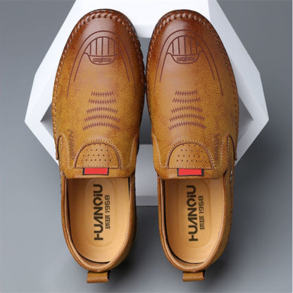 Men's genuine leather soft sole driving shoes casual loafers