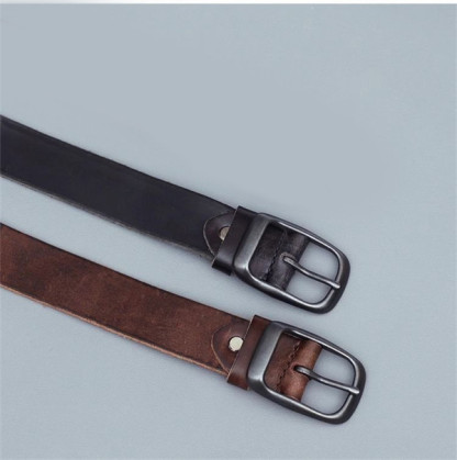 Handcrafted Full Grain Leather Belt: Vintage Style 1.5" Wide Thickened, Men's Belt