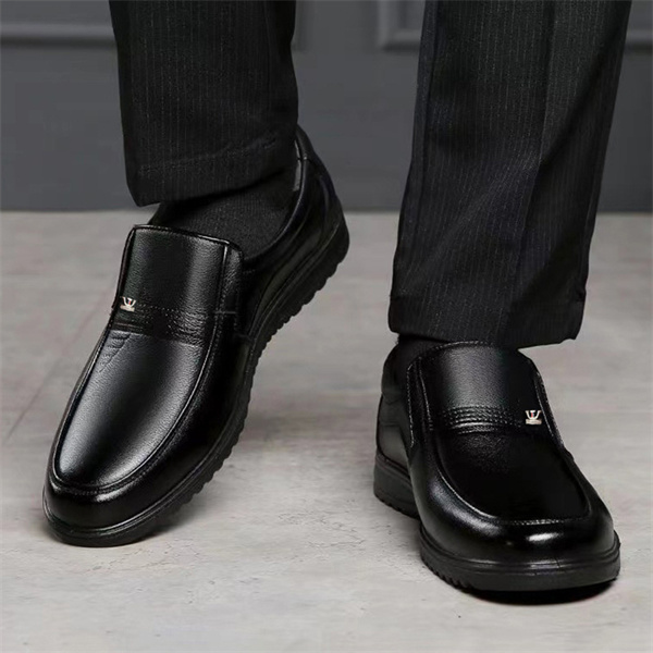 Men's genuine leather non-slip soft sole casual business shoes-MENSZONES