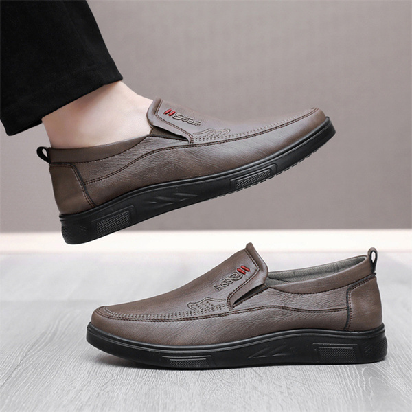 Men's Genuine Leather Soft Insole Casual Comfort Leather Slip-On Loafers