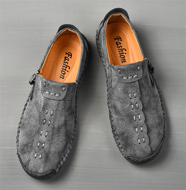 Men's handmade genuine leather non-slip soft sole casual loafers