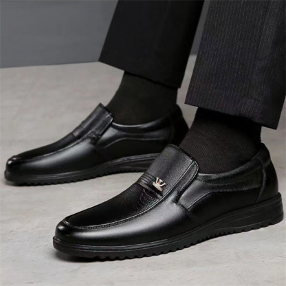 Men's genuine leather non-slip soft sole casual business shoes-MENSZONES