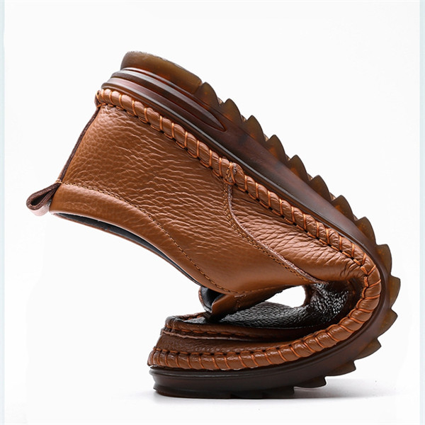 Men's Genuine Leather Non-slip Soft Sole Arch Support Casual Loafers