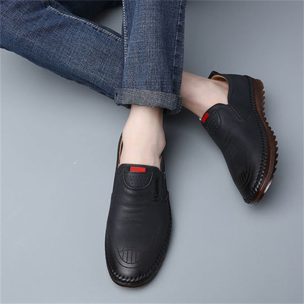 Men's genuine leather soft sole driving shoes casual loafers