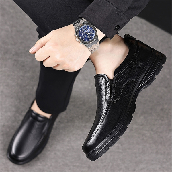 Men’s Genuine Leather Loafers | Slip-On Business Casual Shoes