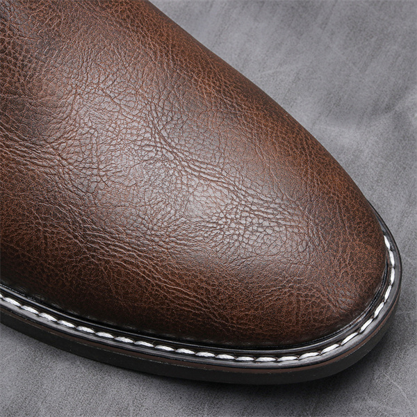 Men's genuine leather non-slip comfortable Chelsea shoes-MENSZONES