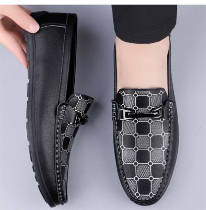 Men's Genuine Leather Lightweight Casual Loafers-MENSZONES