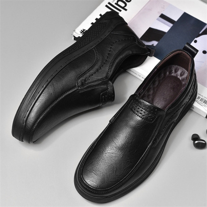 Men's genuine leather non-slip padded slip-on casual loafers