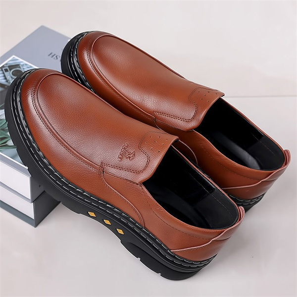 Men's genuine leather non-slip soft insole arch support casual loafers-MENSZONES