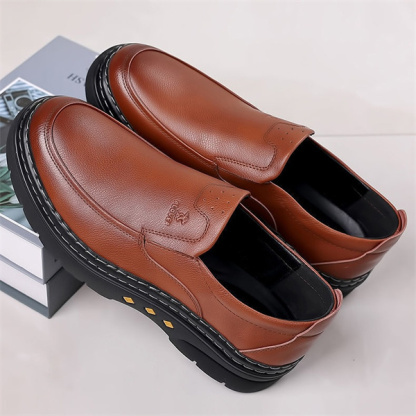 Men's genuine leather non-slip soft insole arch support casual loafers-MENSZONES